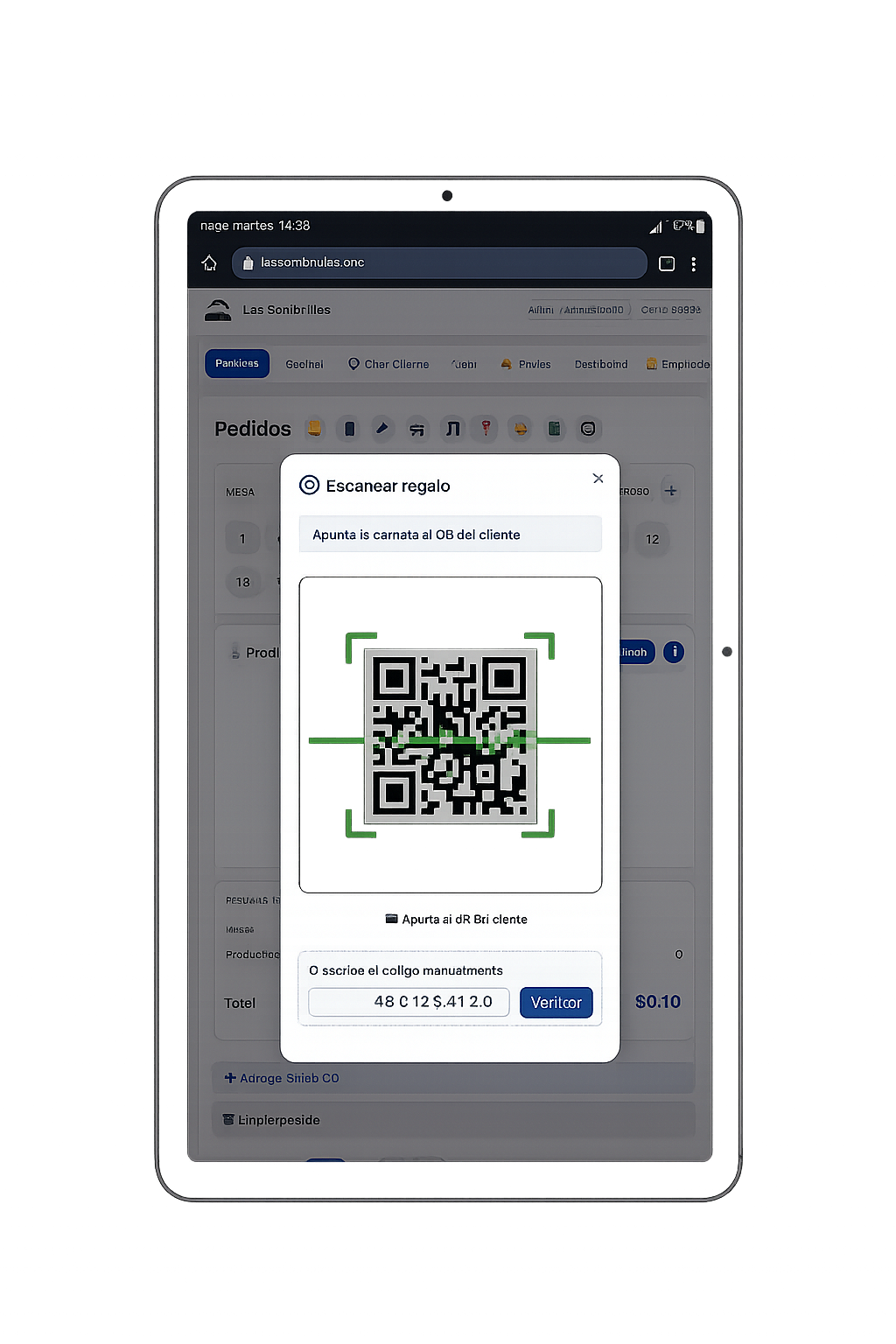 Escaneo de QR de regalo del cliente